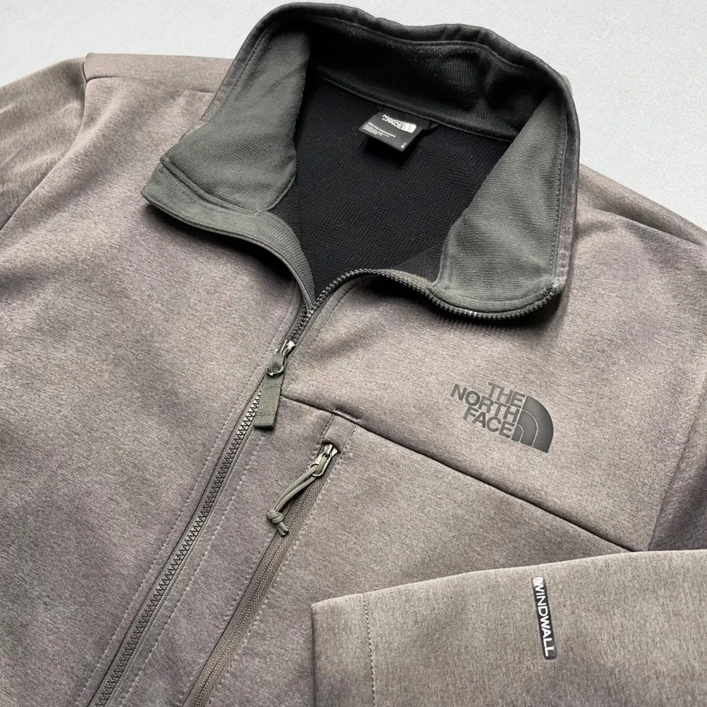 The North Face Mens WindWall Softshell Jacket‎ Heather Grey Full Zip Large L